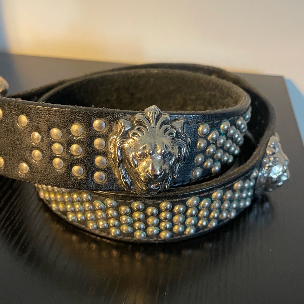 Versace Studded Lion Belt